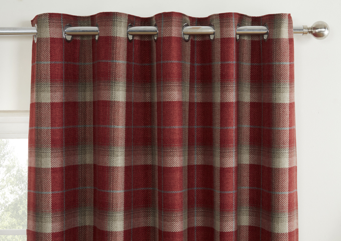 Carnoustie (Blackout) Eyelet, Red - Ready Made Curtains - Image 9